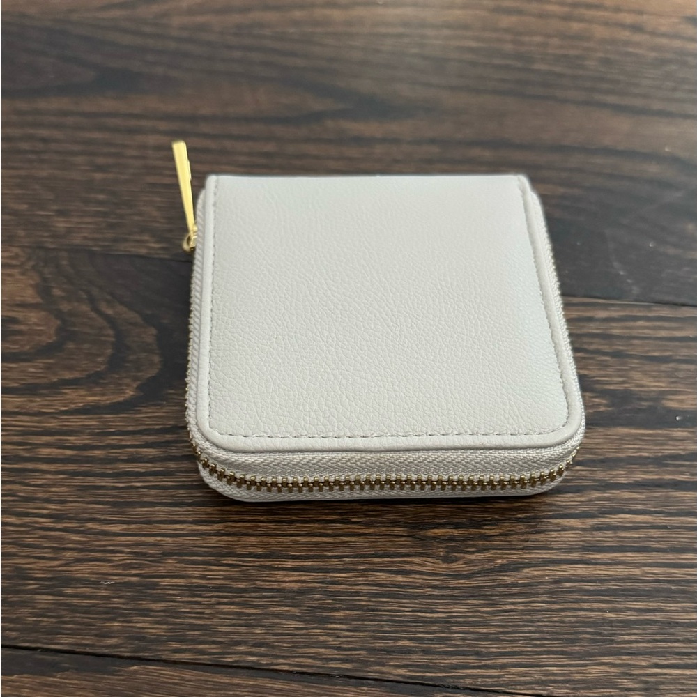 Grey and gold square wallet